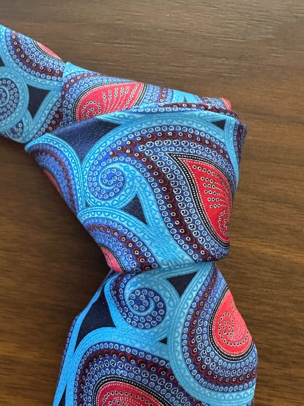 Ermenegildo Zegna Blue Red Paisley Silk Tie